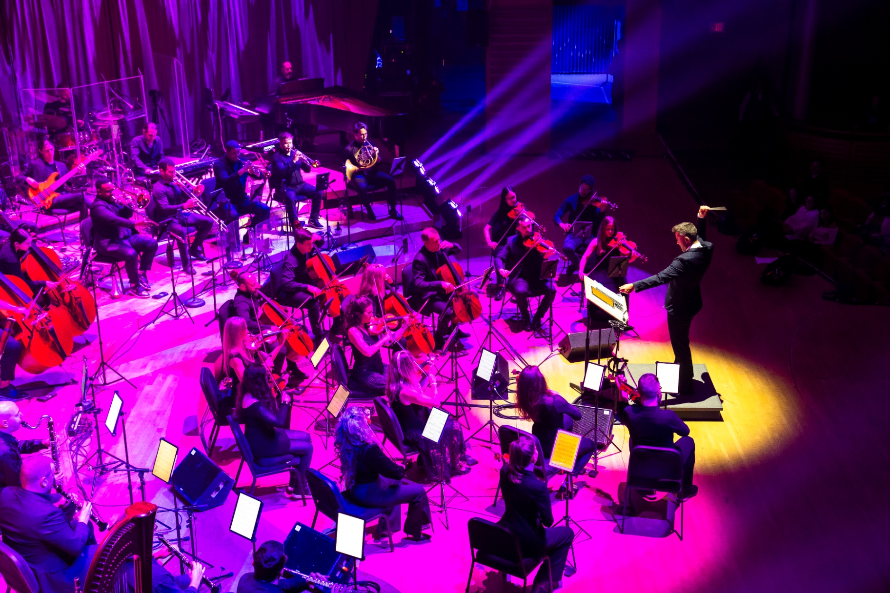 Overhead view of Nu Deco Ensemble at the 10-Year Anniversary concert